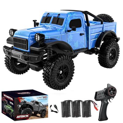 Actualia 1/18 Scale RC Crawler, 2.4G Rock Crawler 4WD Off-Road RC Truck with LED Lights, 12KM/H All Terrain Climbing Buggy RTR for Adults (C8813)