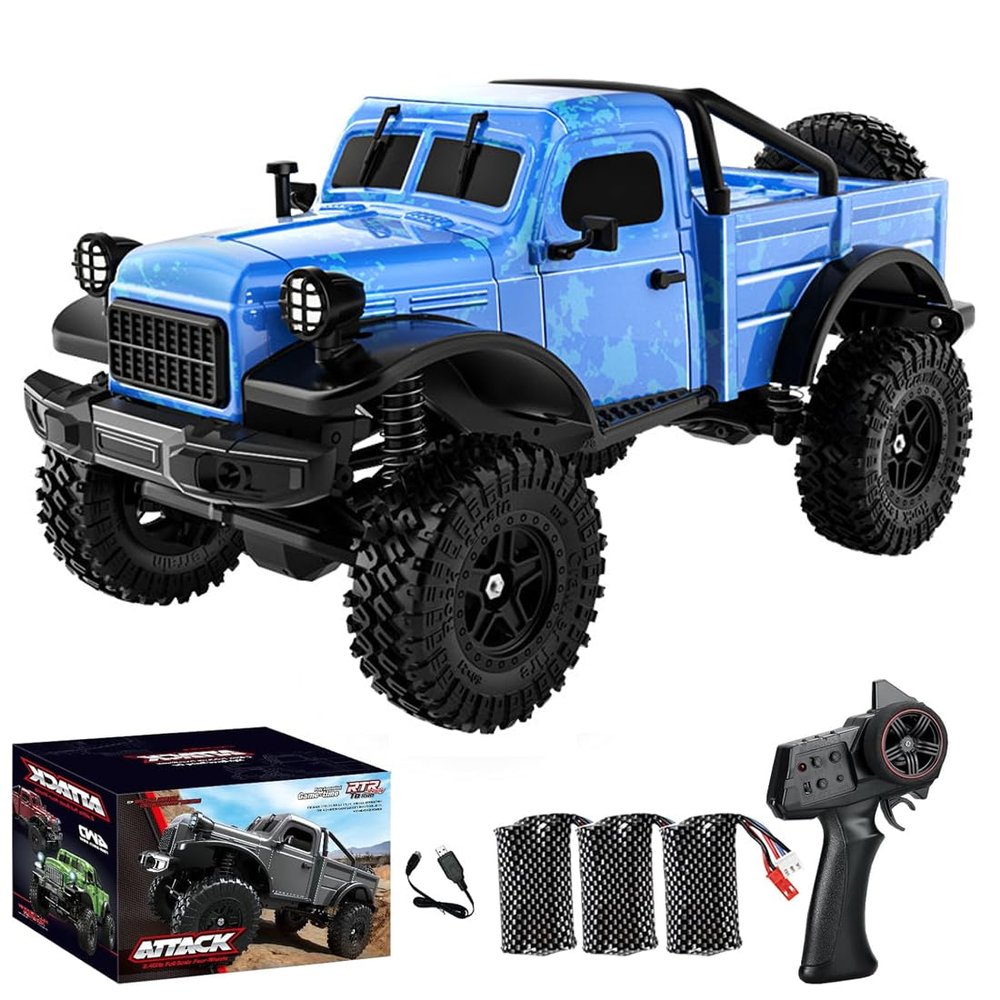 Actualia 1/18 Scale RC Crawler, 2.4G Rock Crawler 4WD Off-Road RC Truck with LED Lights, 12KM/H All Terrain Climbing Buggy RTR for Adults (C8813)