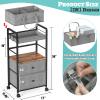 2IN1 Baby Diaper Caddy Organizer & 4-Tier Rolling Cart, Bedside Cart for Baby Essentials Nursery With Drawers, Metal Mobile Diaper Caddy Cart with Wheels, Storage Basket with Dividers for Baby Shower view 2