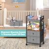 2IN1 Baby Diaper Caddy Organizer & 4-Tier Rolling Cart, Bedside Cart for Baby Essentials Nursery With Drawers, Metal Mobile Diaper Caddy Cart with Wheels, Storage Basket with Dividers for Baby Shower view 3