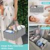 2IN1 Baby Diaper Caddy Organizer & 4-Tier Rolling Cart, Bedside Cart for Baby Essentials Nursery With Drawers, Metal Mobile Diaper Caddy Cart with Wheels, Storage Basket with Dividers for Baby Shower view 4