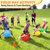CWLAKON Outdoor Carnival Games 53Pcs, Hopper Balls for Kids, Soft Plastic Cones Bean Bags Ring Toss Game, Egg Spoon Relay Race, Outside Lawn Yard Backyard Field Day Birthday Party Family Reunion Game view 2