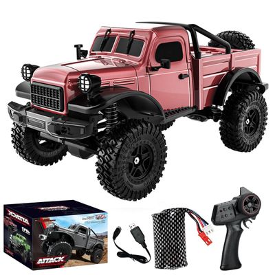 Actualia 1/18 Scale RC Crawler, 2.4G Rock Crawler 4WD Off-Road RC Truck with LED Lights, 12KM/H All Terrain Climbing Buggy RTR for Adults (C8813)