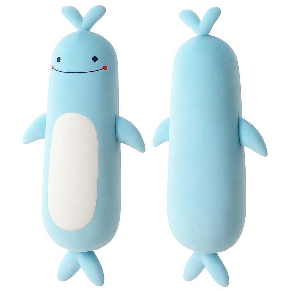 36 inch Whales Long Plush Pillow Large Toy, Soft Whale Stuffed Animals, Big Plush Blue Whale Squishy Plushies Giant Toy Gift for Kids Boys Girls, Birthday, Valentine's Day