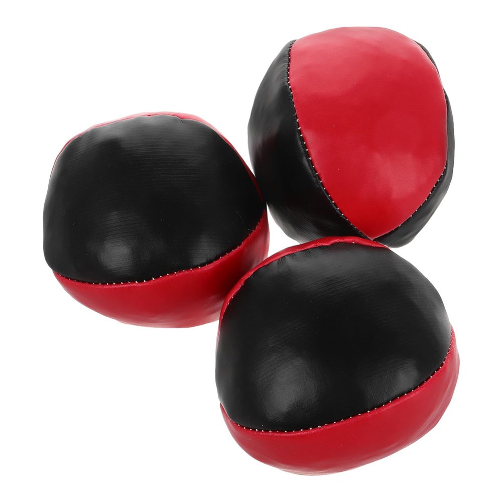 BRIGHTFUFU 3pcs Juggling for Beginners Mini Black Red Toss Catch Hand-Eye Coordination for Boys and Girls and Adults
