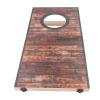 Cornhole Game Set Portable Foldable Interactive Water Bean Bag Toss Game for Party Camping Outdoor Backyard Crafted from High Strength Wood Sand (Black Circle) view 3