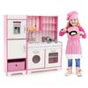 GLACER Kids Kitchen Playset, Toddler Pretend Play Kitchen Playset with Lights and Sounds, Cooking Utensils, Ice Maker, Oven, Washing Machine, Children Wooden Toy Kitchen Set for Boys & Girls 3+ view 1