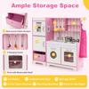 GLACER Kids Kitchen Playset, Toddler Pretend Play Kitchen Playset with Lights and Sounds, Cooking Utensils, Ice Maker, Oven, Washing Machine, Children Wooden Toy Kitchen Set for Boys & Girls 3+ view 3
