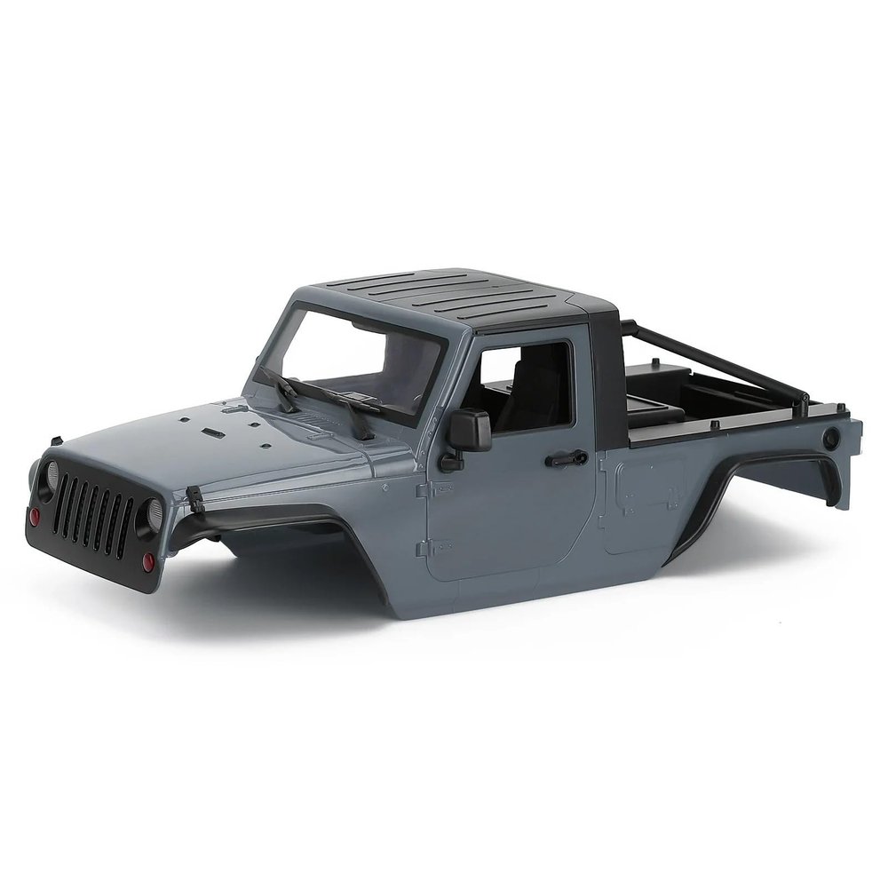 1/10 RC Pickup Body Shell Kit Unassembled - 313mm Wheelbase Wrangler Pickup Body,for RC Crawler Axial SCX10 SCX10 II 90046 DIY (Grey)