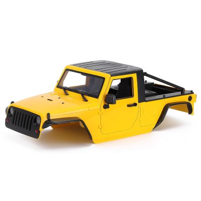 1/10 RC Pickup Body Shell Kit Unassembled - 313mm Wheelbase Wrangler Pickup Body,for RC Crawler Axial SCX10 SCX10 II 90046 DIY (Yellow)