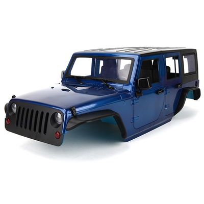 1/10 Wrangler Hard Body Shell Kit  313mm Wheelbase for Axial SCX10,SCX10 II,90046,90047,RGT EX86100  Unassembled 4-Door Crawler Body with Openable Doors & Full Interior (Deep Blue)