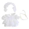 niannyyhouse 10cm-15cm Plush Doll Clothes White Headdress Dress Accessories Compatible with 17cm Labubu Doll view 1