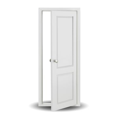 1/6 Scale Wooden Dollhouse 2 Panel Door 2-Panel Design with Handles Classic Design Easy Installation Multiple Colors Available (White)