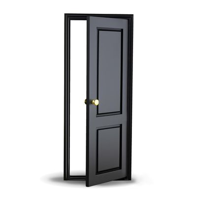1/6 Scale Wooden Dollhouse 2 Panel Door 2-Panel Design with Handles Classic Design Easy Installation Multiple Colors Available (Black)