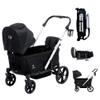 Unilove Trio Trolly Wagon Stroller - Collapsible Folding Stroller Wagon for 2 Kids with Canopy and Secure 5-Point Adjustable Harness view 1