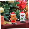 FOYTOKI 4pcs Christmas Themed Wind-Up Toys Set Funny Clockwork Toys Santa Snowman and Gingerbread Man Boys and Girls Party Prank Walking Action for Holiday Fun view 2