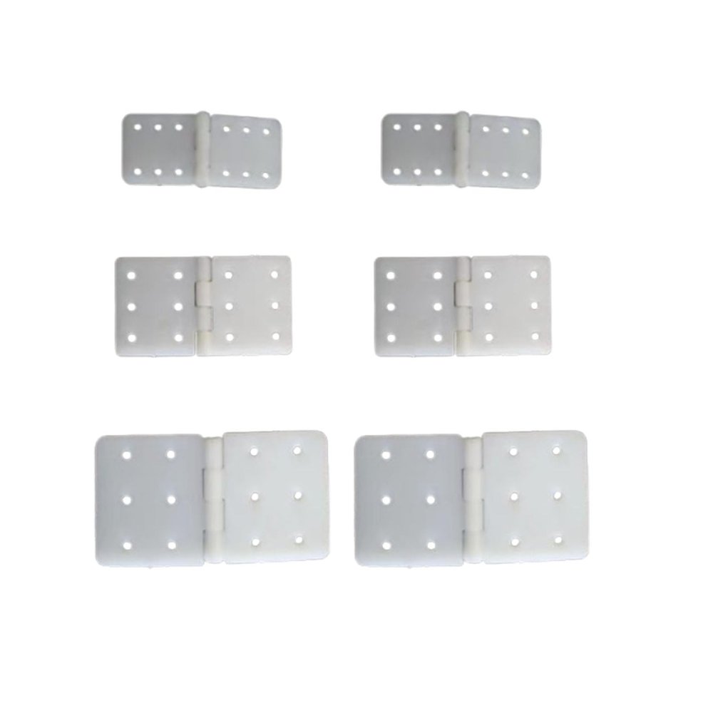 6 Nylon Hinges, Small, Medium, and Large, Suitable for Remote-Controlled Aircraft Models, Aircraft Parts, Fixed Wing Models, and Square Hinges.