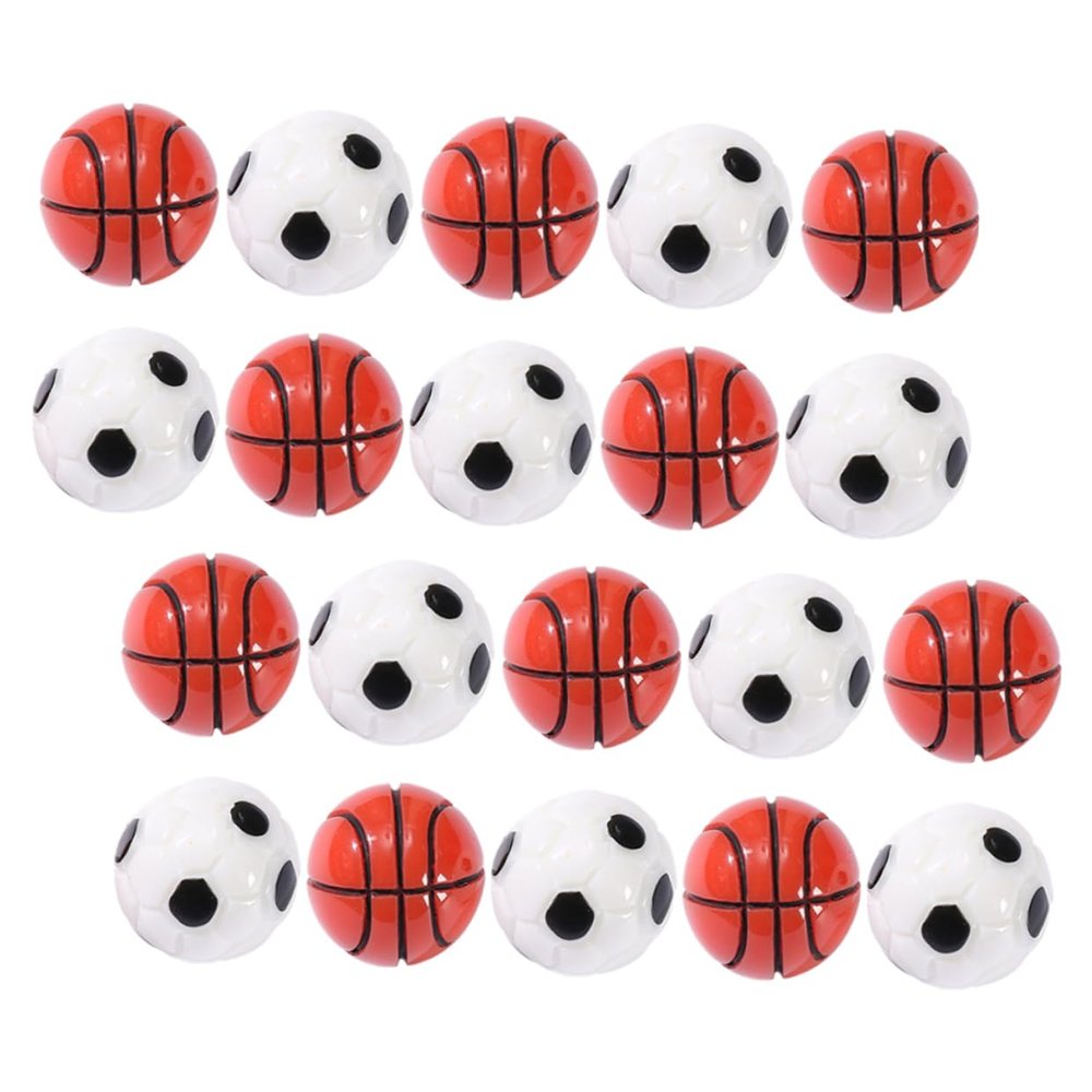 Anneome 20pcs Mini Football Soccer Ball Ornaments DIY Home Decor Miniature Sports Balls for Birthday Party Toy Accessory
