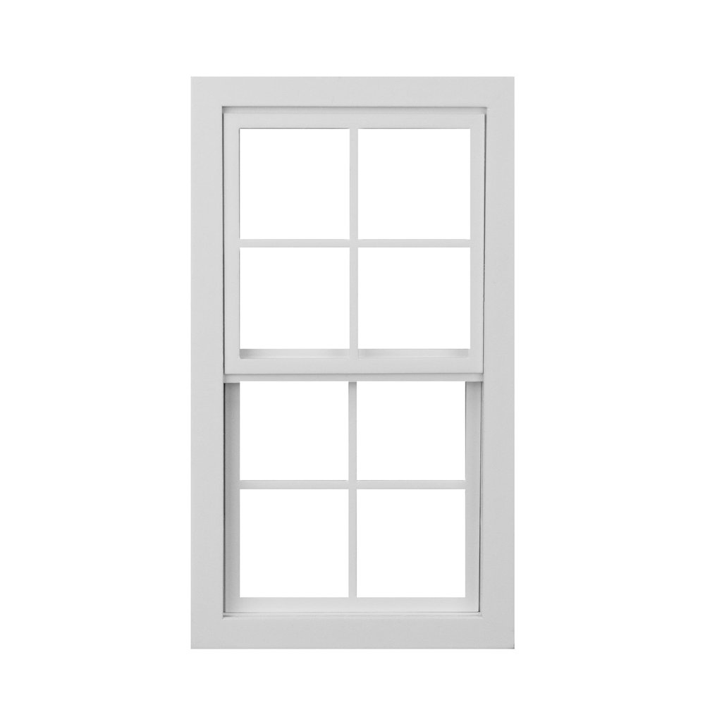 1:6 Scale Dollhouse Sliding French Window with Glass, 8 pane, White Painted