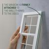 1:6 Scale Dollhouse Sliding French Window with Glass, 8 pane, White Painted view 4
