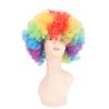 Didiseaon 2pcs Afro Wigs for Funny Party Costumes Colorful Clown Hair Accessories for Halloween Carnival Cosplay Events Yellow Rainbow Style view 1