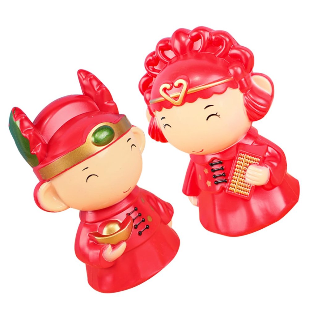 Abaodam 1pair Festive Cartoon Piggy Bank Creative Money Saving Box for Weddings Housewarmings and Birthdays Adorable Decoration for Boys and Girls and Adults for Loved