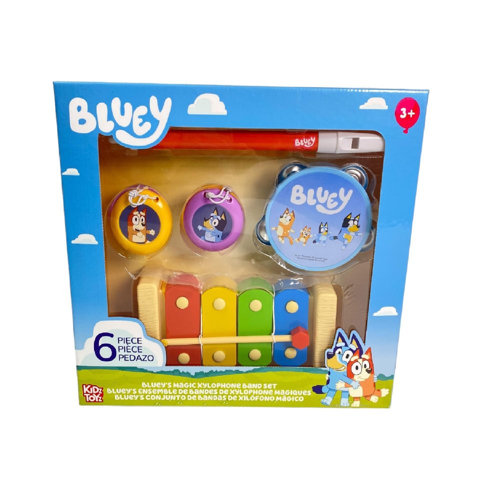 Bluey's Magic Xylophone 6 Piece Band Set - Learn to Play Instruments Music Education for Kids and Preschoolers Ages 3+