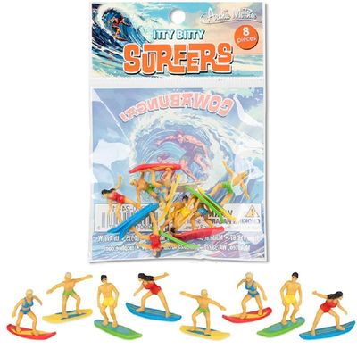 Archie McPhee Itty Bitty Surfer - Bag of 8 Miniature Soft Vinyl Figures