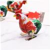 FELTECHELECTR Manual Brain Development Toy 3pcs Iron Rooster Jumping Chicken Vintage Metal Wind-up Toys for Boys and Girls 3c Random view 2