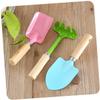 LIOOBO 3pcs Kids Tools Trowel Rake Shovel Sturdy Metal with Wooden Handles Safe Toys for Boys Girls view 1