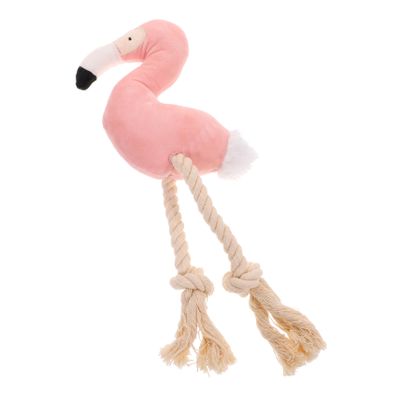 ibasenice 1pc Adorable Flamingo Plush Toy Fun Pet Decompression Biting Resistance Toy for Puppies Interactive Chew Sounding for Teething and Playtime Activities