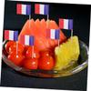 Ciieeo 100pcs French Flag Toothpick Picks for Cake Toppers Cupcake Decorations Party Supplies for Halloween and Birthday Celebrations view 2