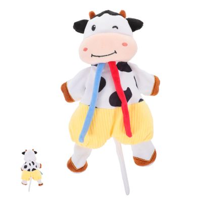 UTHCLO Cartoon Cow Teething Toy for Soft Bib Safe for Chewing Engaging Bell for Auditory Exploration Comfort Blanket