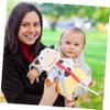 UTHCLO Cartoon Cow Teething Toy for Soft Bib Safe for Chewing Engaging Bell for Auditory Exploration Comfort Blanket view 4
