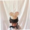 1Pc Cartoon Rabbit Ear Hat Hand Woven Hat Adorable Decorative Headdress for Dress Up Prop Photography Accessory Brown view 3