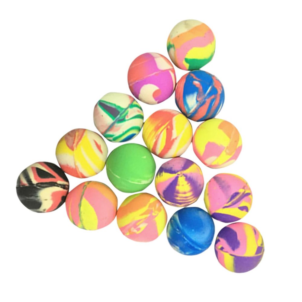 FELTECHELECTR 25Pcs Mixed Color Rubber Jumping Balls Bouncy Balls for Outdoor Play Parties and Games