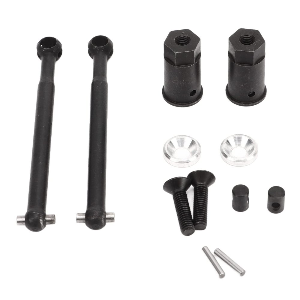 54mm RC Front Wheel Drive Shaft CVD Steel RC Front Drive Axle Axial Yeti JR 1/18 Replacement (Black)