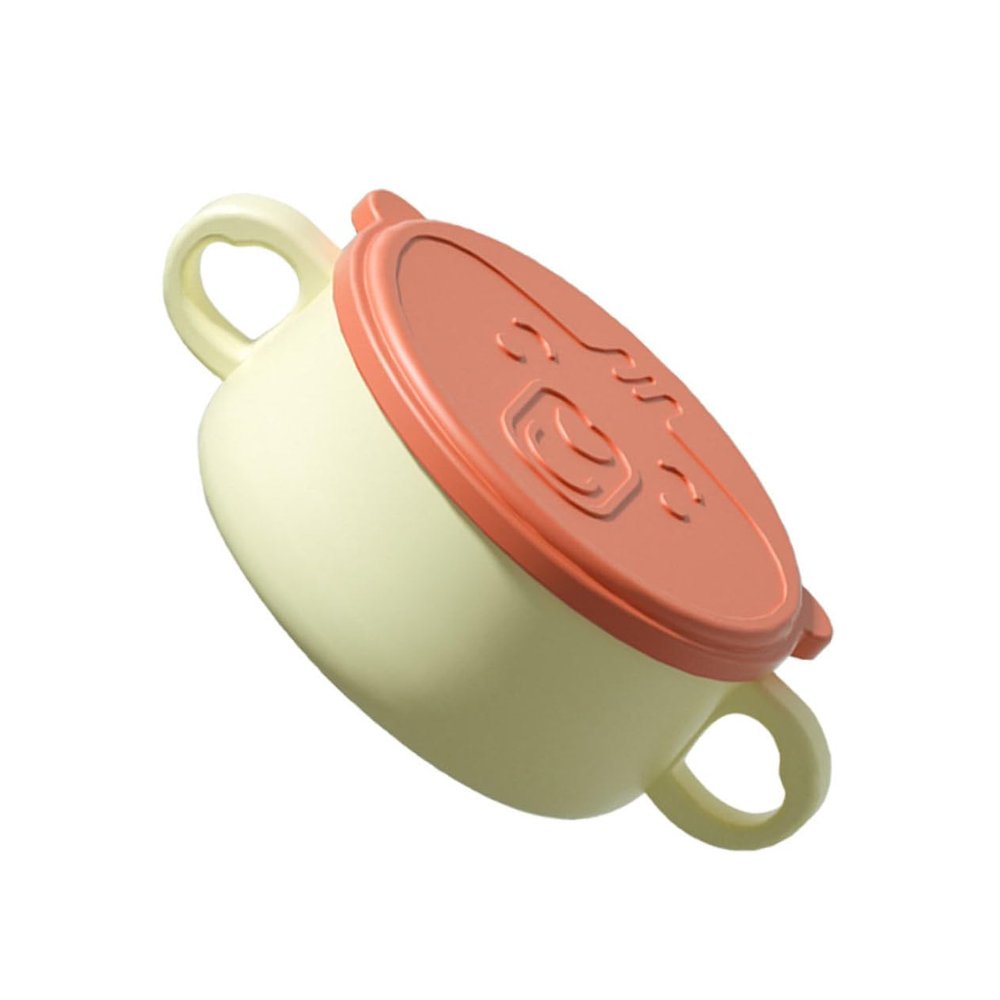 JOINPAYA 1pc Detachable Stainless Steel Food Bowl Dual Handles Durable Boy Girl Eating Bowl for Young Boys and Girls Easy to Clean for Complementary Food Material