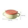 DECHOUS Young Boys and Girls Food Bowl Stainless Steel Dual Handles Non-slip Suction Base Detachable for -up view 2