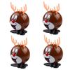 Hemoton 4Pcs Christmas Wind Up Round Shaped Deer for Fun Clockwork for Christmas Stocking Stuffers and Party Favors view 1