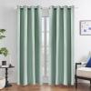100% Blackout Curtains,Solid Thermal Insulated Grommet Blackout Curtains Drapes for Bedroom Window,Thermal Insulated Room Darkening for Living Room (Green, 63in*52in) view 1