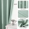 100% Blackout Curtains,Solid Thermal Insulated Grommet Blackout Curtains Drapes for Bedroom Window,Thermal Insulated Room Darkening for Living Room (Green, 63in*52in) view 3