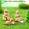 4Pcs Miniature Otter Fairy Garden Kit  Cute Otter Figurines for Micro Landscape, Plant Pots, Bonsai Craft Decor, Desk Decorations, Cake Toppers, DIY Fairy Garden Accessories, Home Ornaments view 2