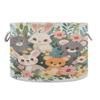 VEKELEE Cute Animals Storage Basket with Cotton Rope Handle, Foldable Round Storage Bin, Laundry Basket for Bedroom, Bathroom, Decorative Storage Basket view 1