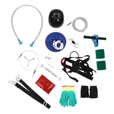 Zipline for Kids and Adult, Cable Tensioning Kit, 80FT Kids Zip Line Kit with Safety Spring Brake System for Kids and Teens