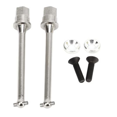 2 PCS RC Rear Axle Drive Shaft Rustproof for Axial Yeti JR 1/18 RC Car Steel (Silver)