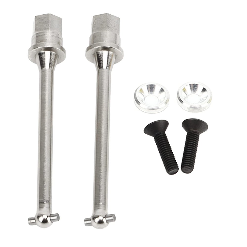 2 PCS RC Rear Axle Drive Shaft Rustproof for Axial Yeti JR 1/18 RC Car Steel (Silver)