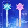 KingGlee Light Up Snowflake Wand with Music, Motion Sensitive Magic Princess Toy Wands for Kids Girls Birthday Roleplay Party Favor 2 Pack, Blue & Pink view 4