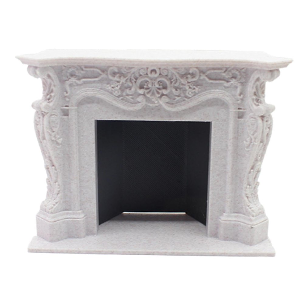 1/12 Dollhouse Mini Fireplace Wooden Backdrop Miniature Furniture for Landscape Decor