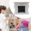 1/12 Dollhouse Mini Fireplace Wooden Backdrop Miniature Furniture for Landscape Decor view 4